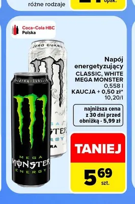 Napój energetyzujący White Mega Monster promocja w Carrefour Market