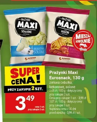 Prażynki Maxi bekonowe Eurosnack promocja w Twój Market