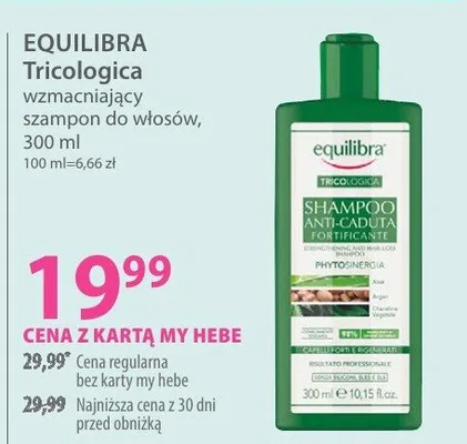 Wzmacniający szampon do włosów Tricologica promocja w Hebe