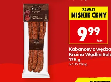 Kabanosy z wędzarni Kraina Wędlin Select promocja w Biedronka