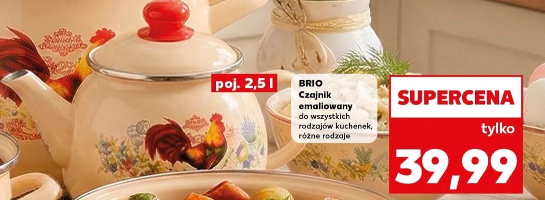 Czajnik emaliowany do wszystkich rodzajów kuchenek, różne rodzaje promocja w Kaufland