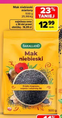 Mak niebieski mielony Bakalland promocja w Carrefour