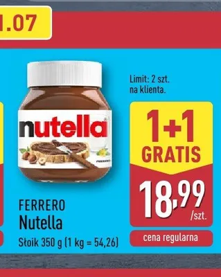 Krem do smarowania Nutella Ferrero promocja w Aldi