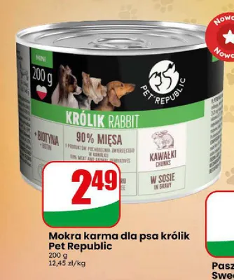 Mokra karma dla psa królik Pet Republic promocja w Dino
