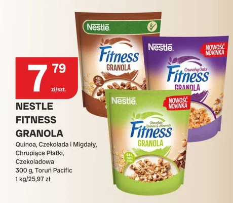 Płatki śniadaniowe Nestlé Fitness Granola Chrupiące Płatki promocja w Chorten