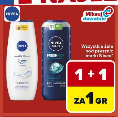 Żele pod prysznic Nivea promocja w Carrefour Market