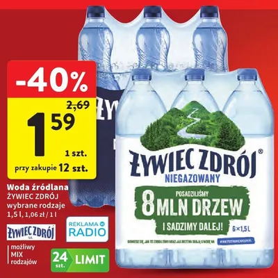 Woda źródlana niegazowana promocja w Intermarche