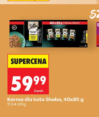 Karma dla kota Sheba 40-pak 85 g promocja w Biedronka