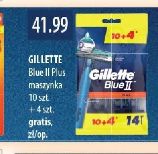 Maszynka Blue II Plus 10szt. + 4szt. gratis GILLETTE promocja w Drogerie Laboo