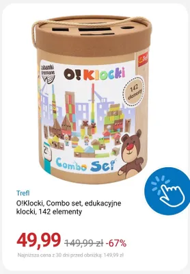 Klocki edukacyjne drewniane Trefl O!Klocki Combo Set promocja w Smyk