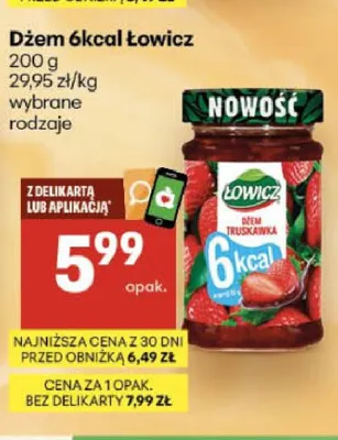 Dżem 6kcal Łowicz promocja w Delikatesy Centrum