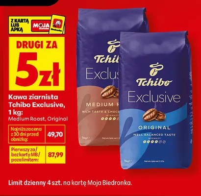 Kawa ziarnista Tchibo Exclusive Medium Roast promocja w Biedronka