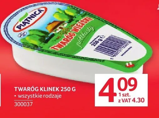 Twaróg klinek Piątnica półtłusty promocja w Selgros