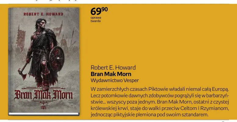 Książka Robert E. Howard Bran Mak Morn promocja w Empik