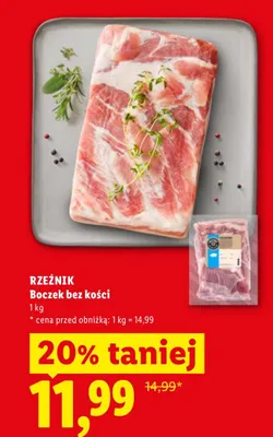 Boczek bez kości Rzeźnik promocja w Lidl