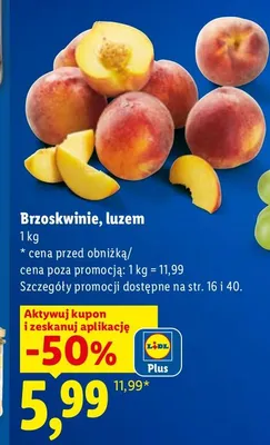 Brzoskwinie luzem promocja w Lidl