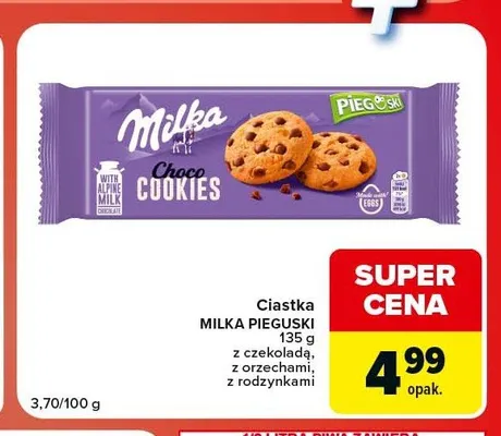 Ciastka Milka Choco Cookies Pieguski z czekoladą promocja w Carrefour Market