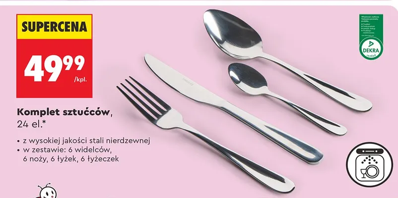 Komplet sztućców, 24 el. promocja w Biedronka