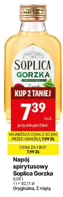 Napój spirytusowy Soplica Gorzka Z miętą promocja w Delikatesy Centrum
