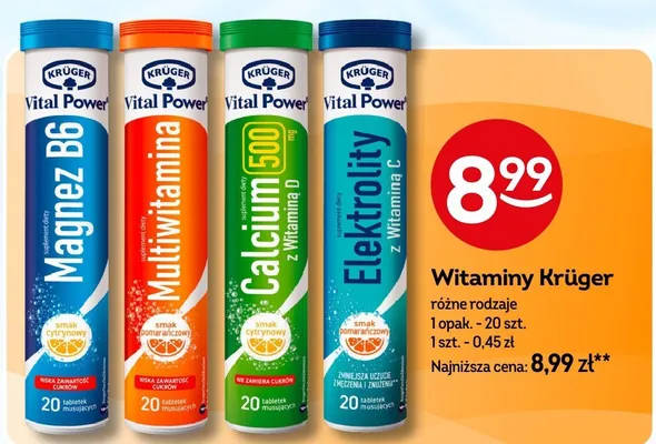 Witaminy różne rodzaje Magnez B6, Multiwitamina, Calcium+D, Elektrolity z witaminą C promocja w Żabka