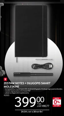 Zestaw notes + długopis smart Moleskine promocja w Selgros