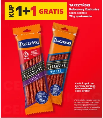 Kabanosy Exclusive Cielęce z drobiem Tarczyński promocja w Kaufland
