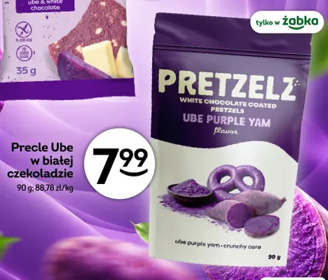 Precle Ube w białej czekoladzie Pretzelz promocja w Żabka