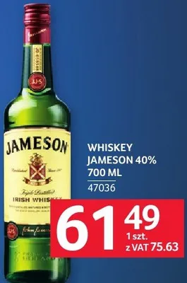 Whiskey Jameson 40% 700ml promocja w Selgros