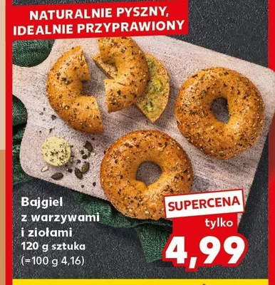 Bajgiel z warzywami i ziołami promocja w Kaufland