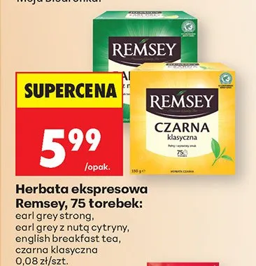 Herbata ekspresowa earl grey z nutą cytryny promocja w Biedronka