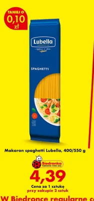 Makaron spaghetti Lubella promocja w Biedronka