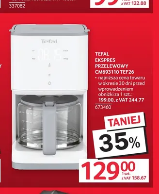 Ekspres przelewowy CM693110 TEF26 Tefal promocja w Selgros