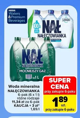 Woda mineralna Nałęczowianka 6-pak promocja w Carrefour