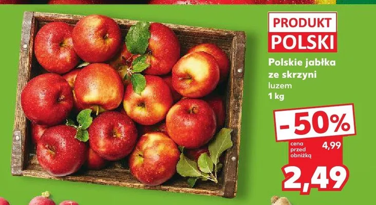Jabłka polskie ze skrzyni luzem promocja w Kaufland