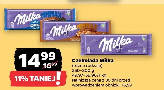 Czekolada różne rodzaje promocja w Netto