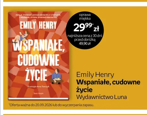 Książka Emily Henry Wspaniałe, cudowne życie promocja w Empik