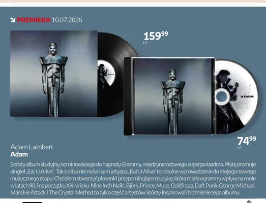 Płyta CD Adam Lambert - Adam CD promocja w Empik