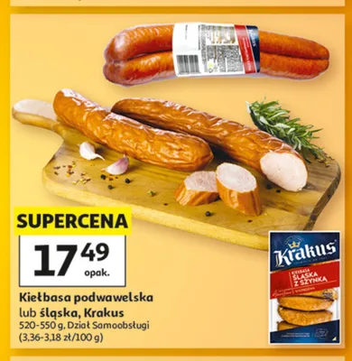 Kiełbasa podwawelska Krakus promocja w Auchan
