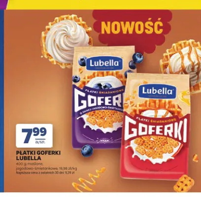 Płatki śniadaniowe Goferki Lubella jagodowo-śmietankowe promocja w Stokrotka