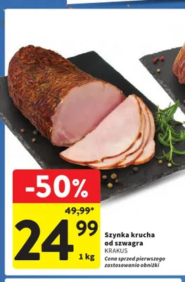 Szynka krucha od szwagra Krakus promocja w Intermarche
