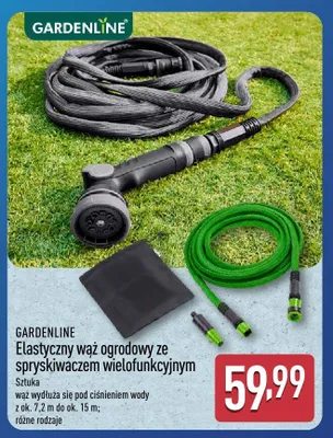 Elastyczny wąż ogrodowy ze spryskiwaczem wielofunkcyjnym promocja w Aldi