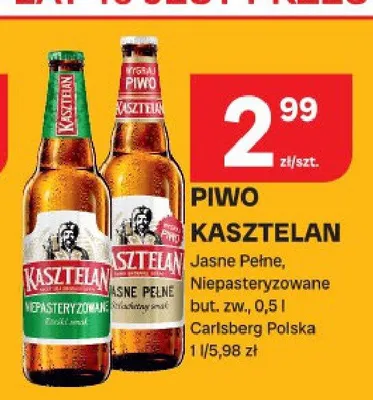 Piwo Kasztelan Niepasteryzowane promocja w Chorten
