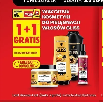 Maska do włosów Gliss 4-in-1 Nourishment Bond-Building Hair Butter promocja w Biedronka