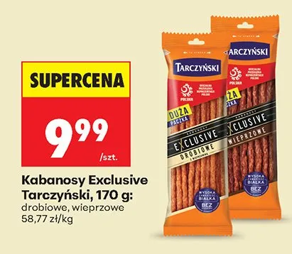 Kabanosy Exclusive Go! drobiowe z wieprzowiną, wieprzowe promocja w Biedronka