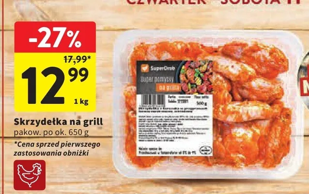 Skrzydełka na grill SuperDrob promocja w Intermarche