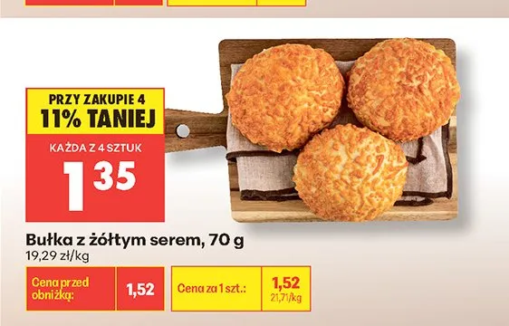Bułka z żółtym serem promocja w Biedronka
