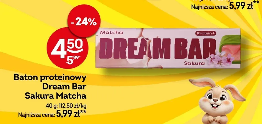 Baton proteinowy Dream Bar Sakura Matcha Żabka promocja w Żabka