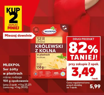 Ser żółty w plastrach Mlekpol promocja w Kaufland