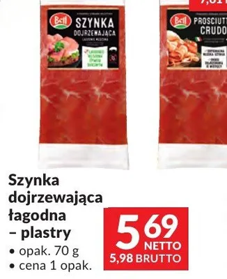 Szynka dojrzewająca łagodna – plastry Bell promocja w Makro