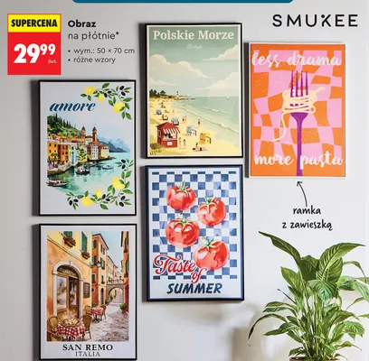 Obraz na płótnie Smukee 50x70cm promocja w Biedronka
